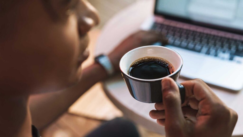 By drinking black coffee is how to get rid of coffee breath.