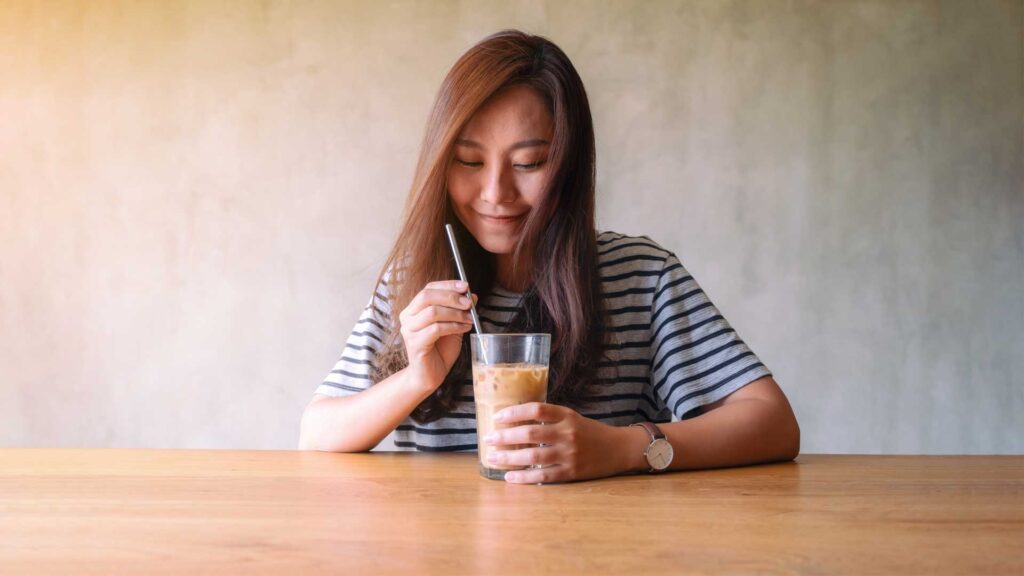 Using straw is best when you drink coffee with braces.