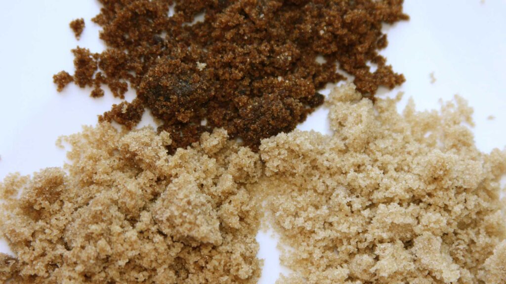 Different types of brown sugar you can use in coffee.