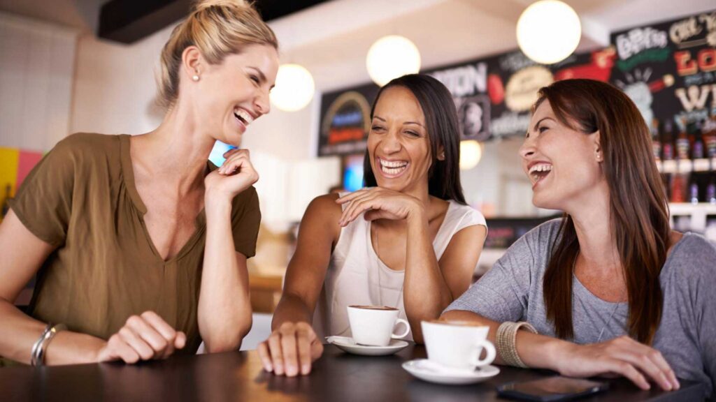 Craving coffee with social friends.