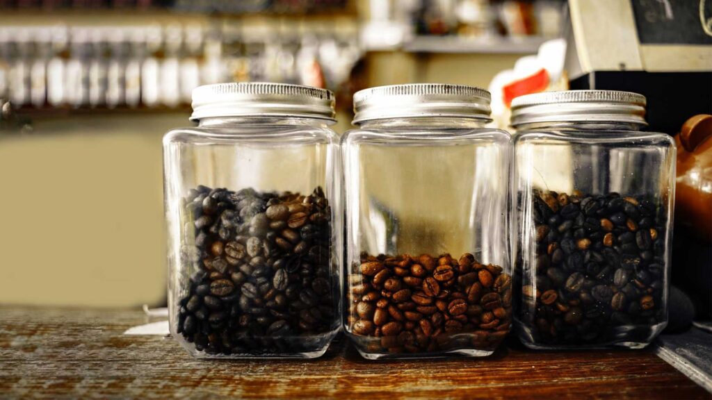 Put the beans in a jar or container when storing it.