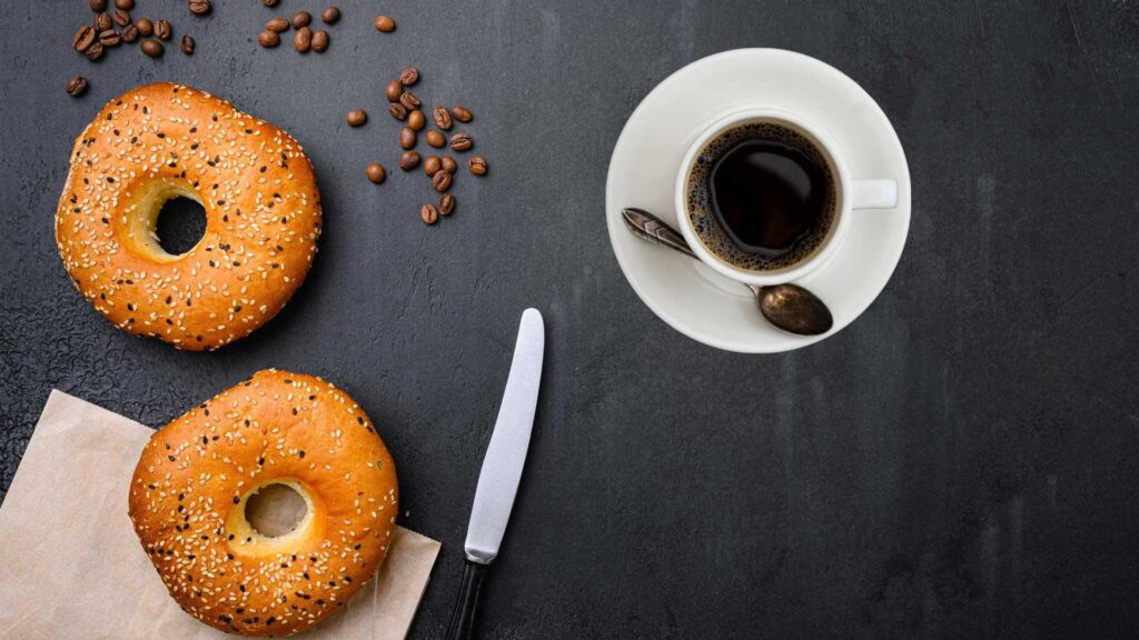 Bagels are a great match if you want to eat them with your coffee.