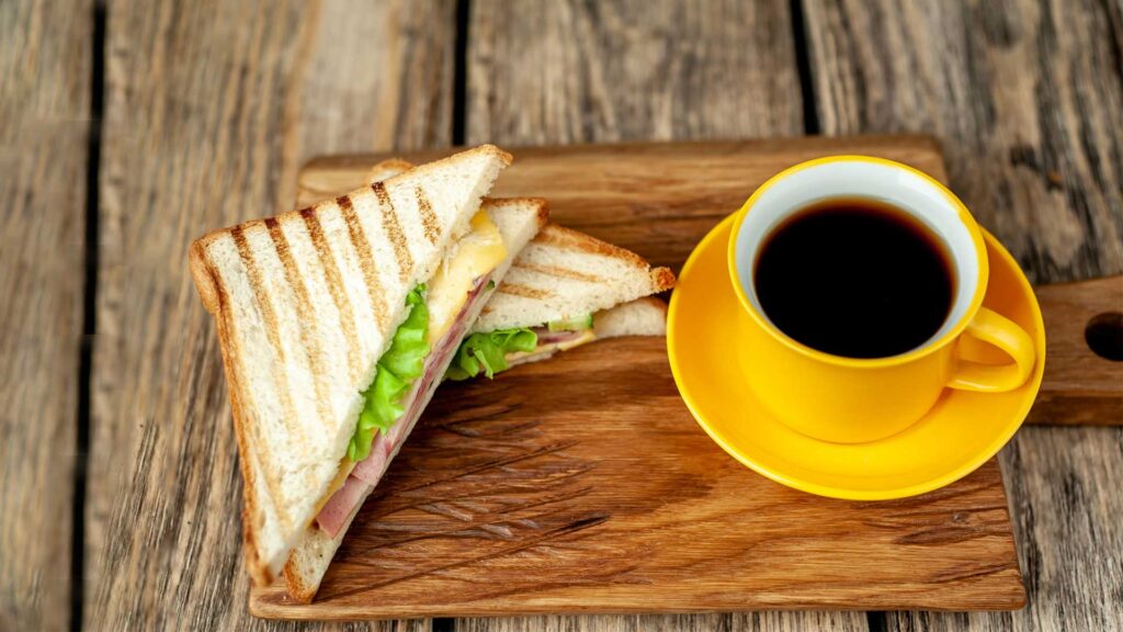Sandwiches and coffee can be fulfilling lunch to have.