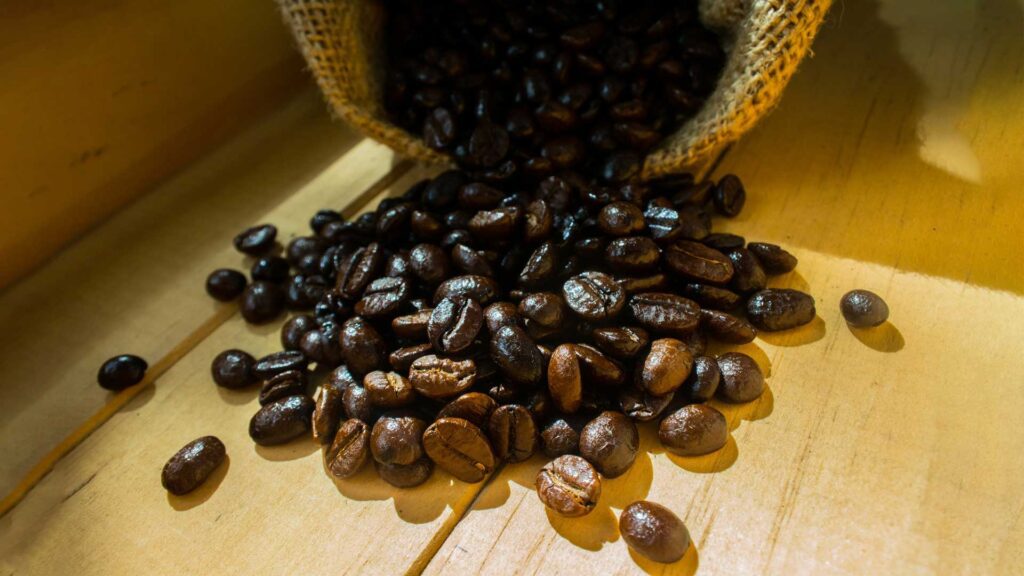 Espresso Beans have higher oil content that makes them shinier. 