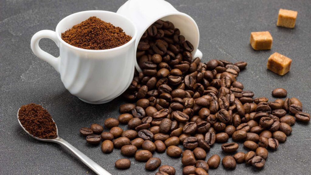 What is the difference between coffee grounds and coffee beans?